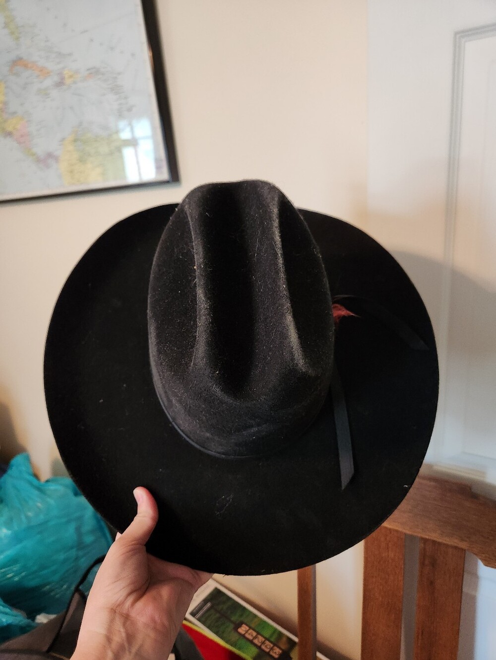 Rockmount Ranch Wear, black wool Felt cowboy Hat - Classic Style, sz 7